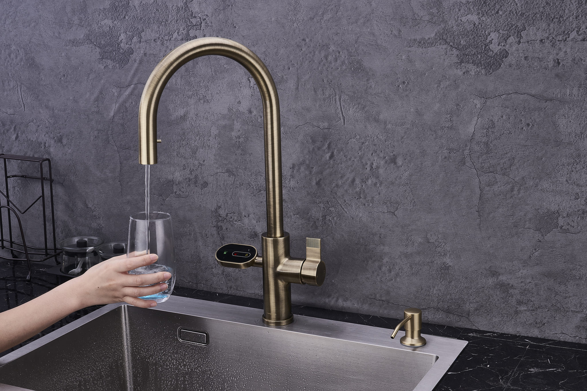 4-in-1 Nexa Digital Pullout - Antique Brass