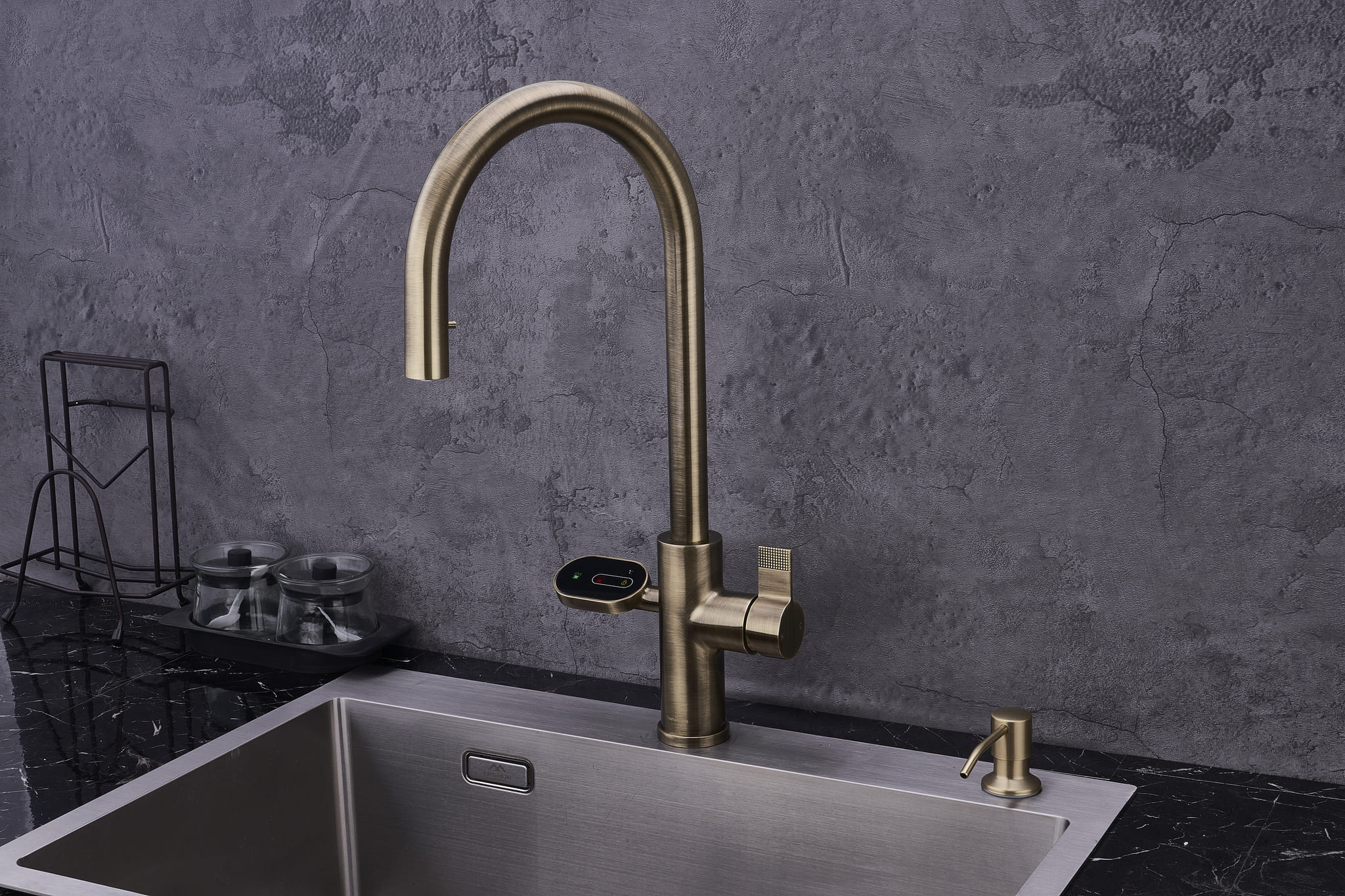 4-in-1 Nexa Digital Pullout - Antique Brass