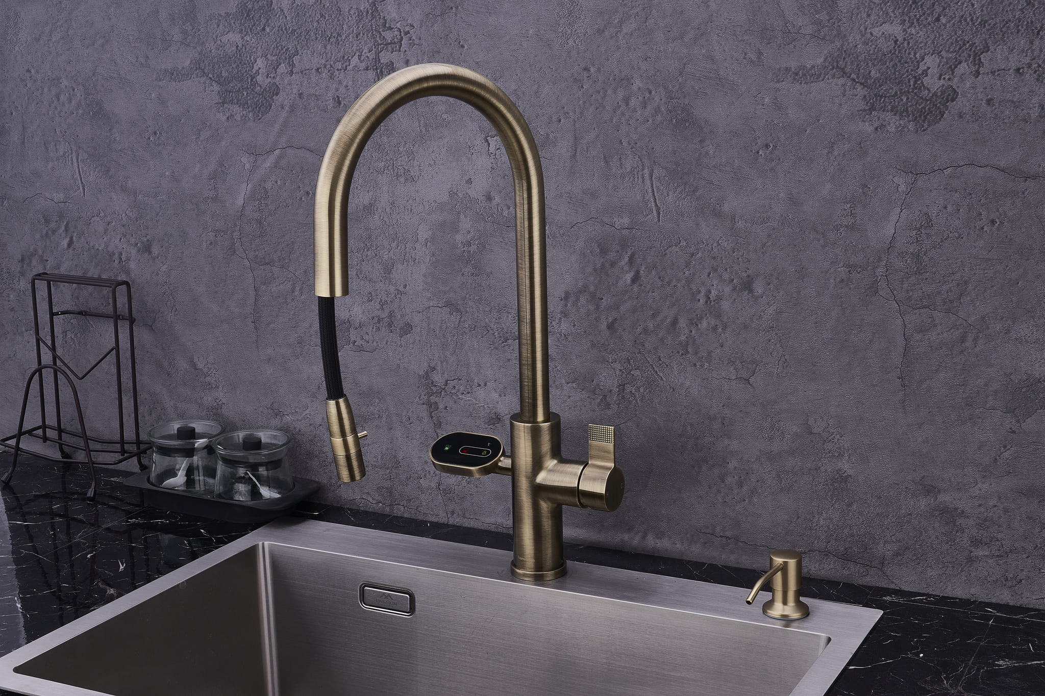 4-in-1 Nexa Digital Pullout - Antique Brass