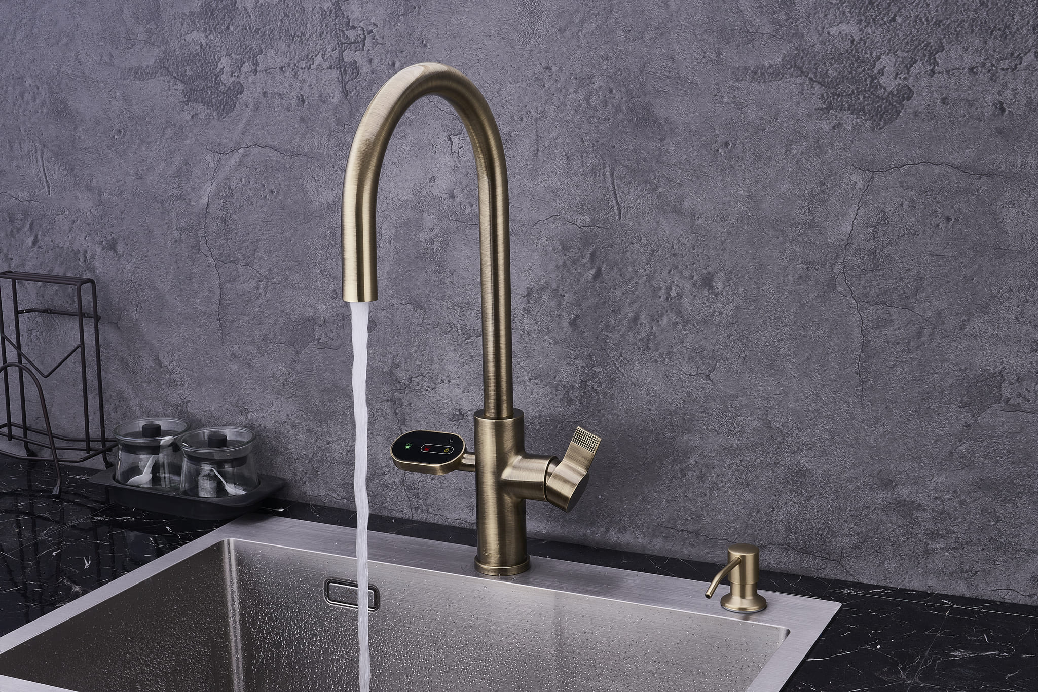 4-in-1 Nexa Digital Pullout - Antique Brass