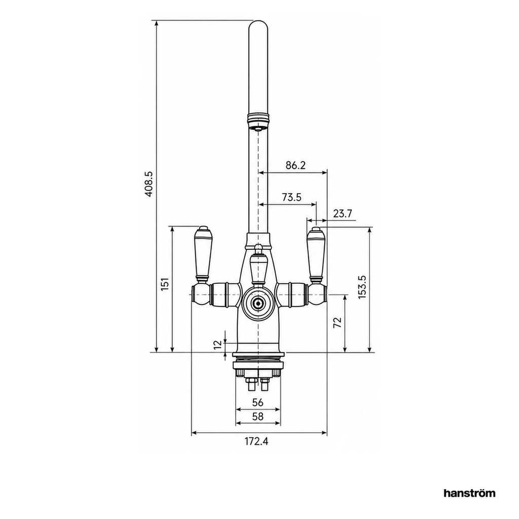 3-in-1 Holden Cruciform - Brushed Brass