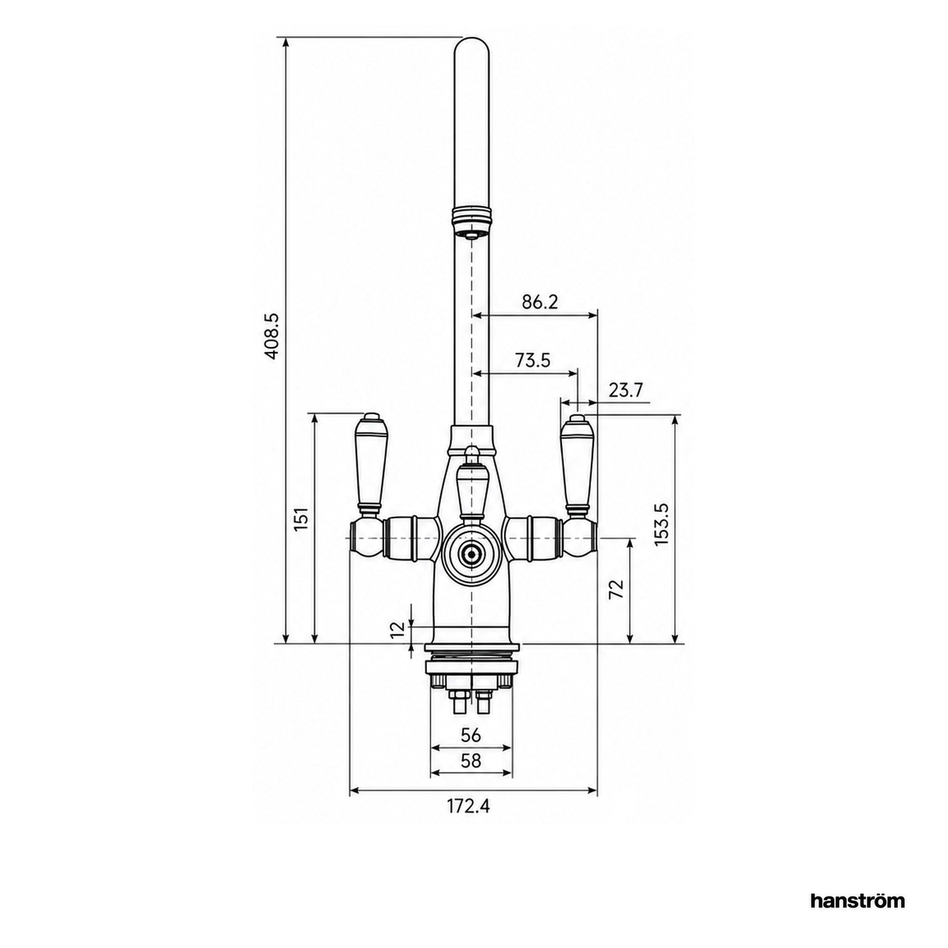 3-in-1 Holden Cruciform - Brushed Brass