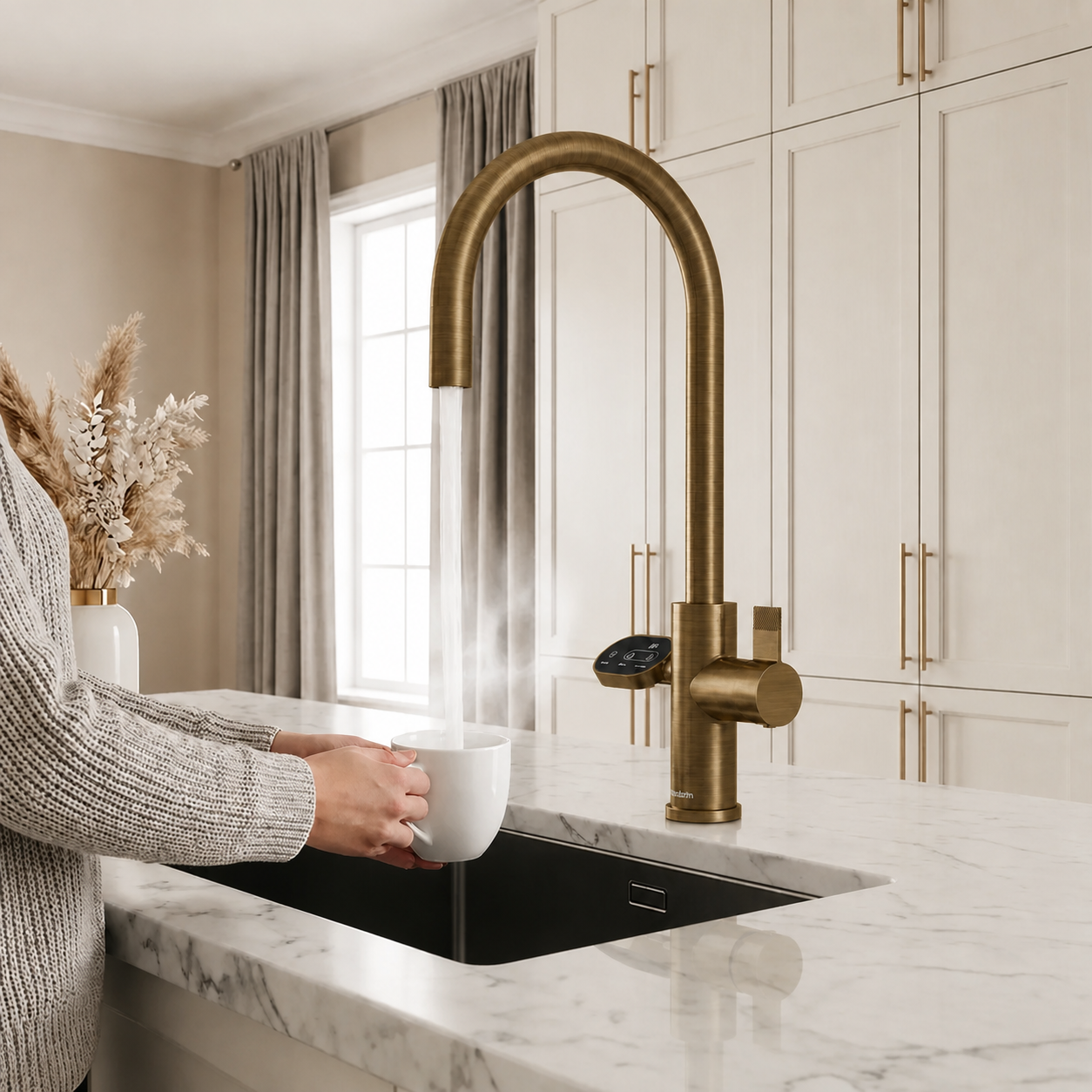 4-in-1 Nexa Digital Pullout - Antique Brass