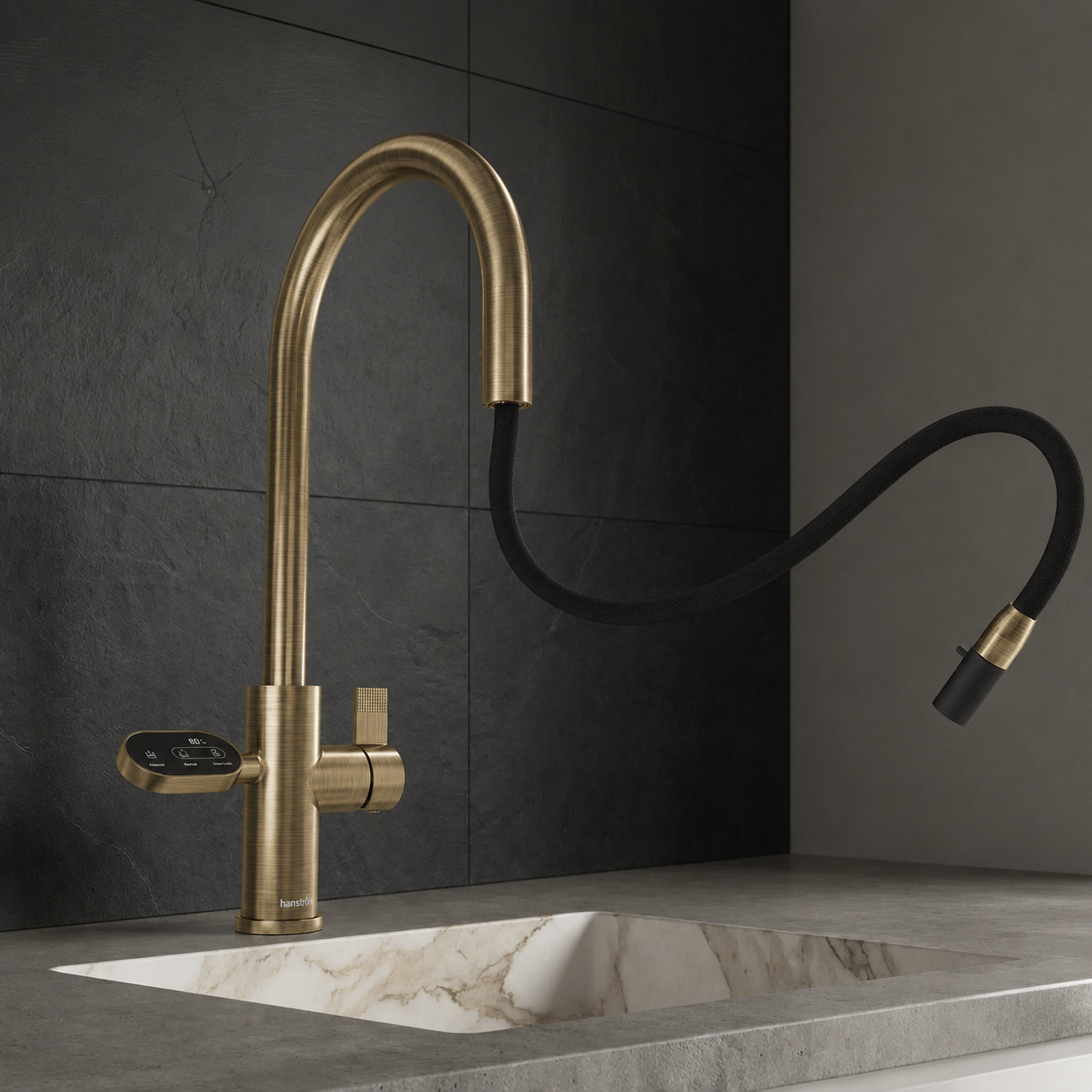 4-in-1 Nexa Digital Pullout - Antique Brass
